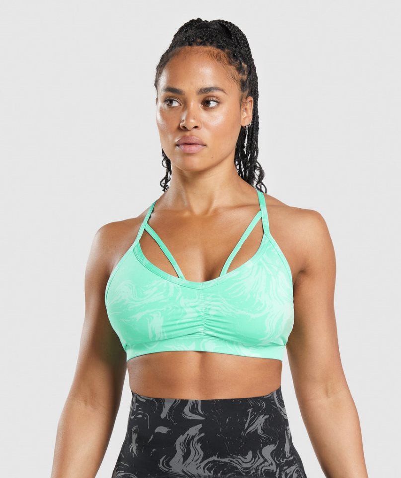 Women\'s Gymshark GS Power Sports Bra Light Turquoise | NZ 6MBNAS